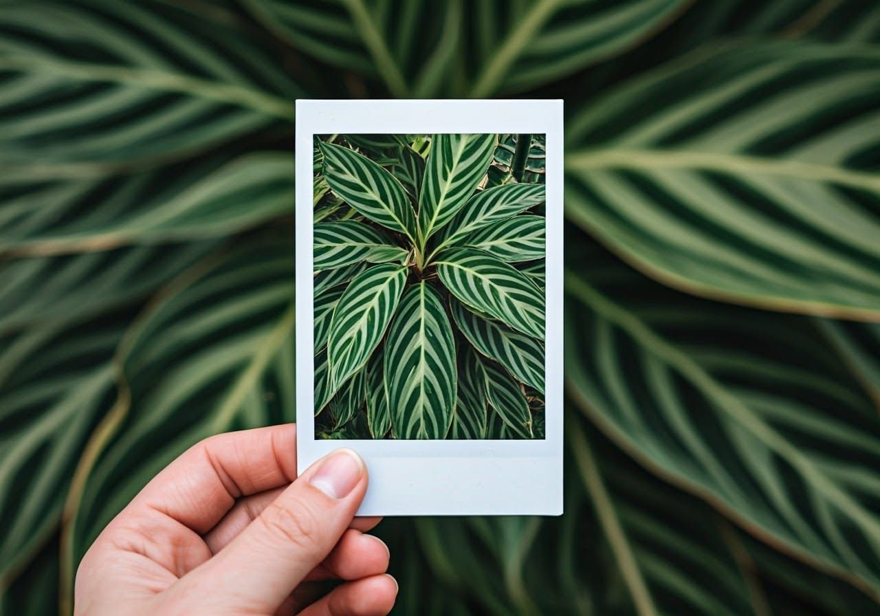 Vibrant Green Foliage in Polaroid Perfection
