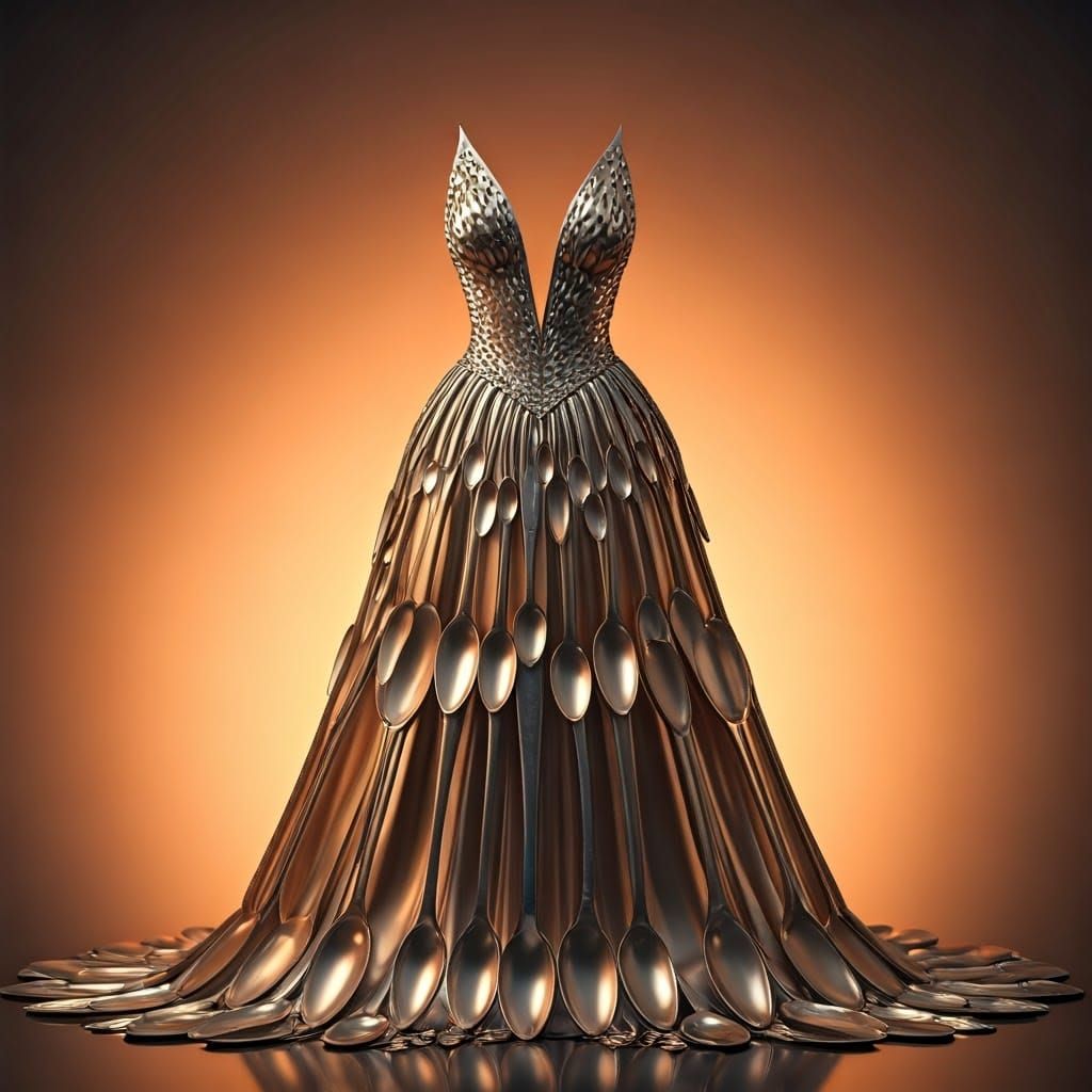 Spoon-Inspired Crystal Evening Gown in 8K