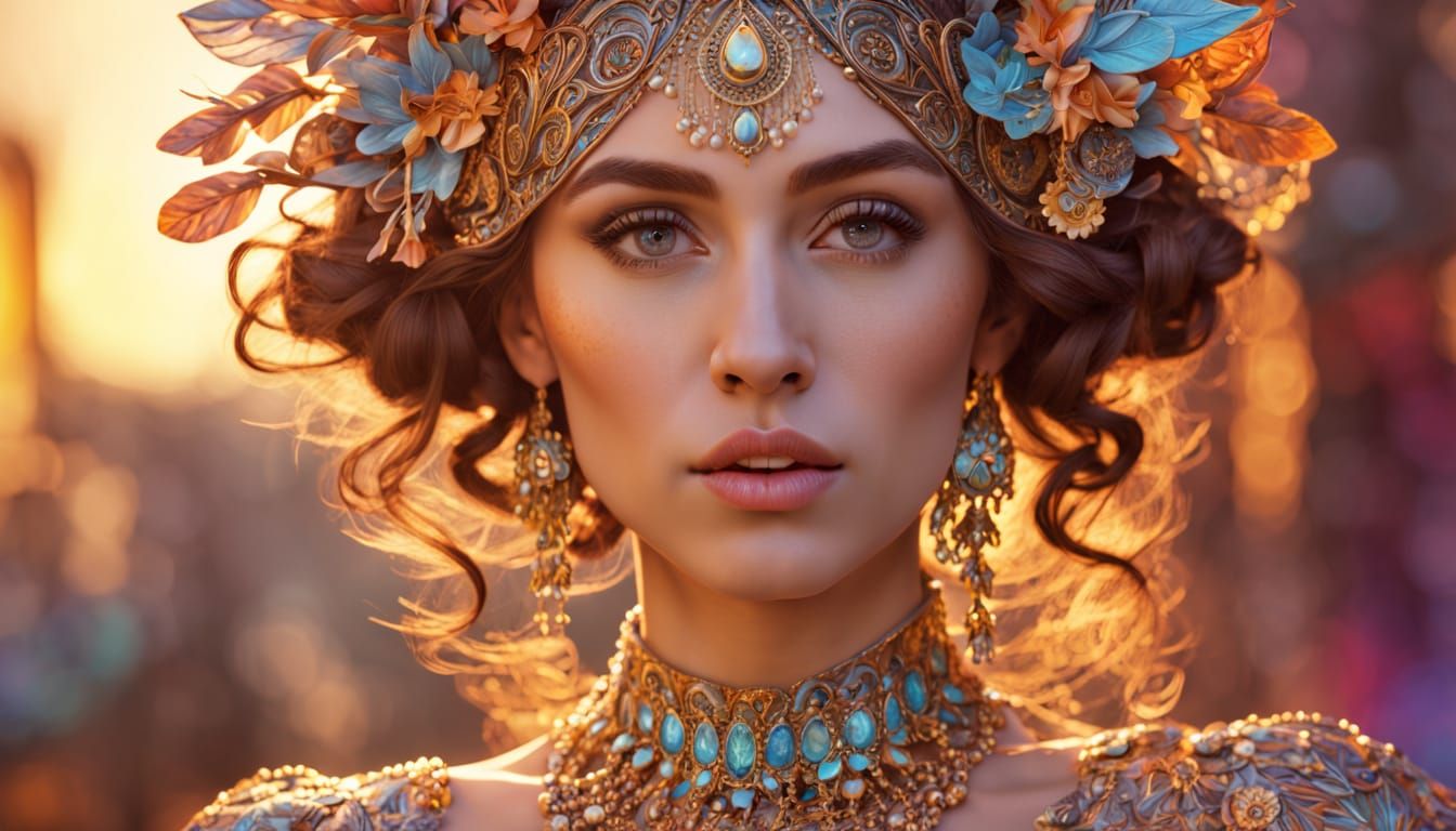 Art Nouveau Portrait with Intricate Details