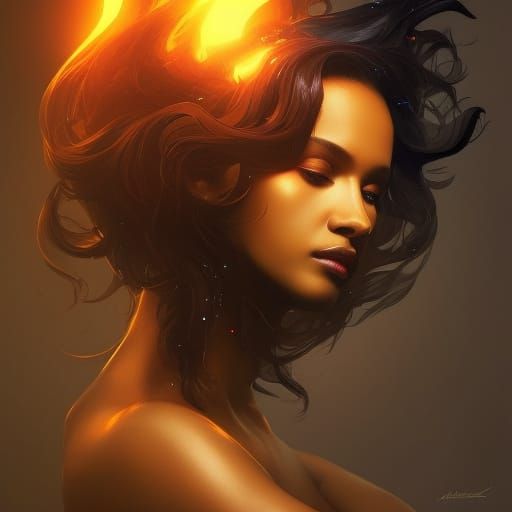 Black Phoenix Portrait in Dynamic Lighting