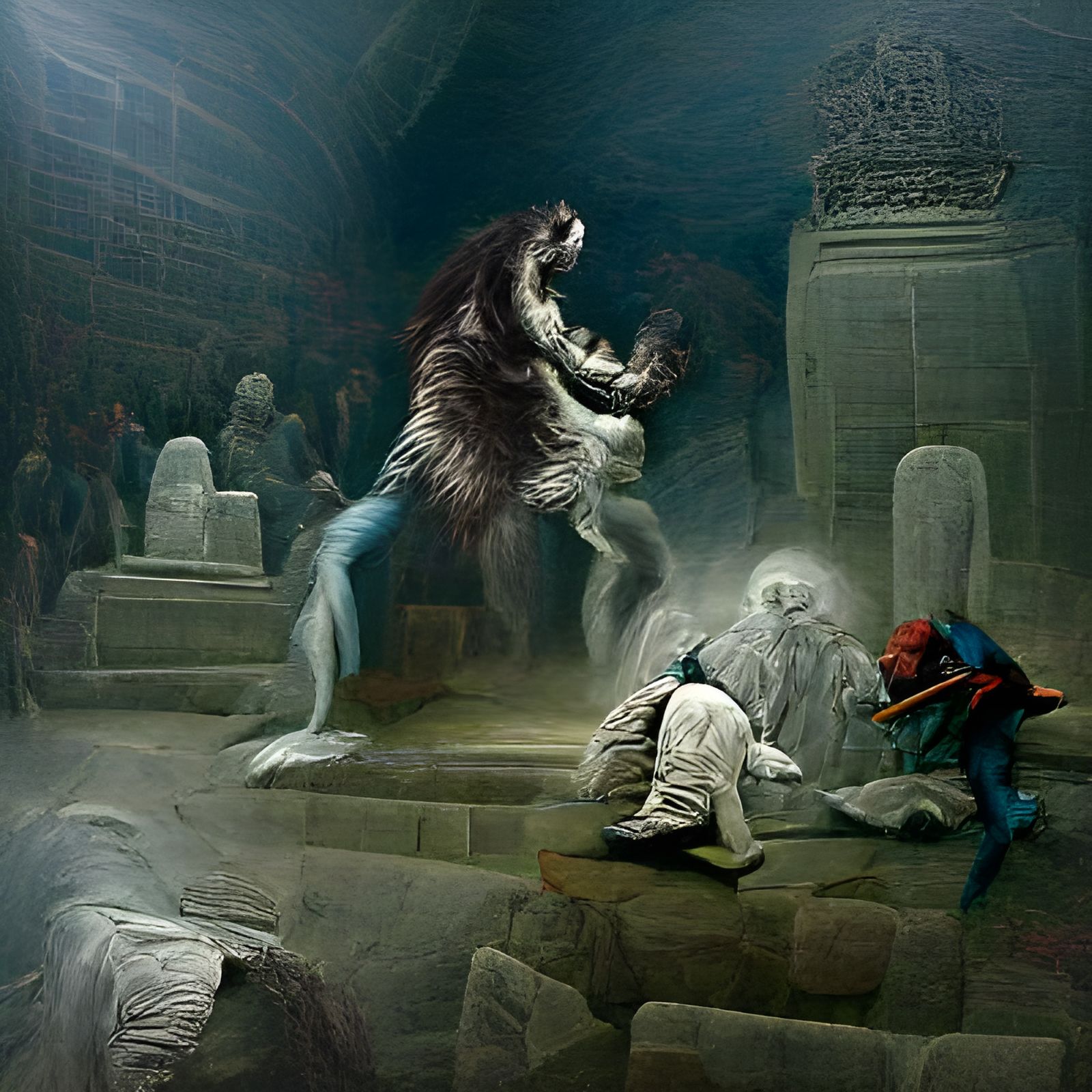 Werewolf vs Vampire in Ancient Temple Horror