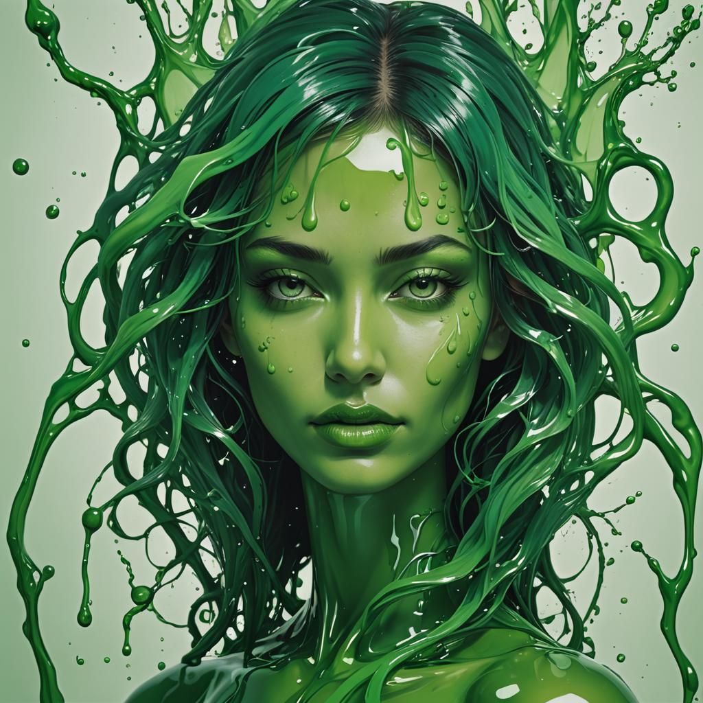 Green Liquid girl
