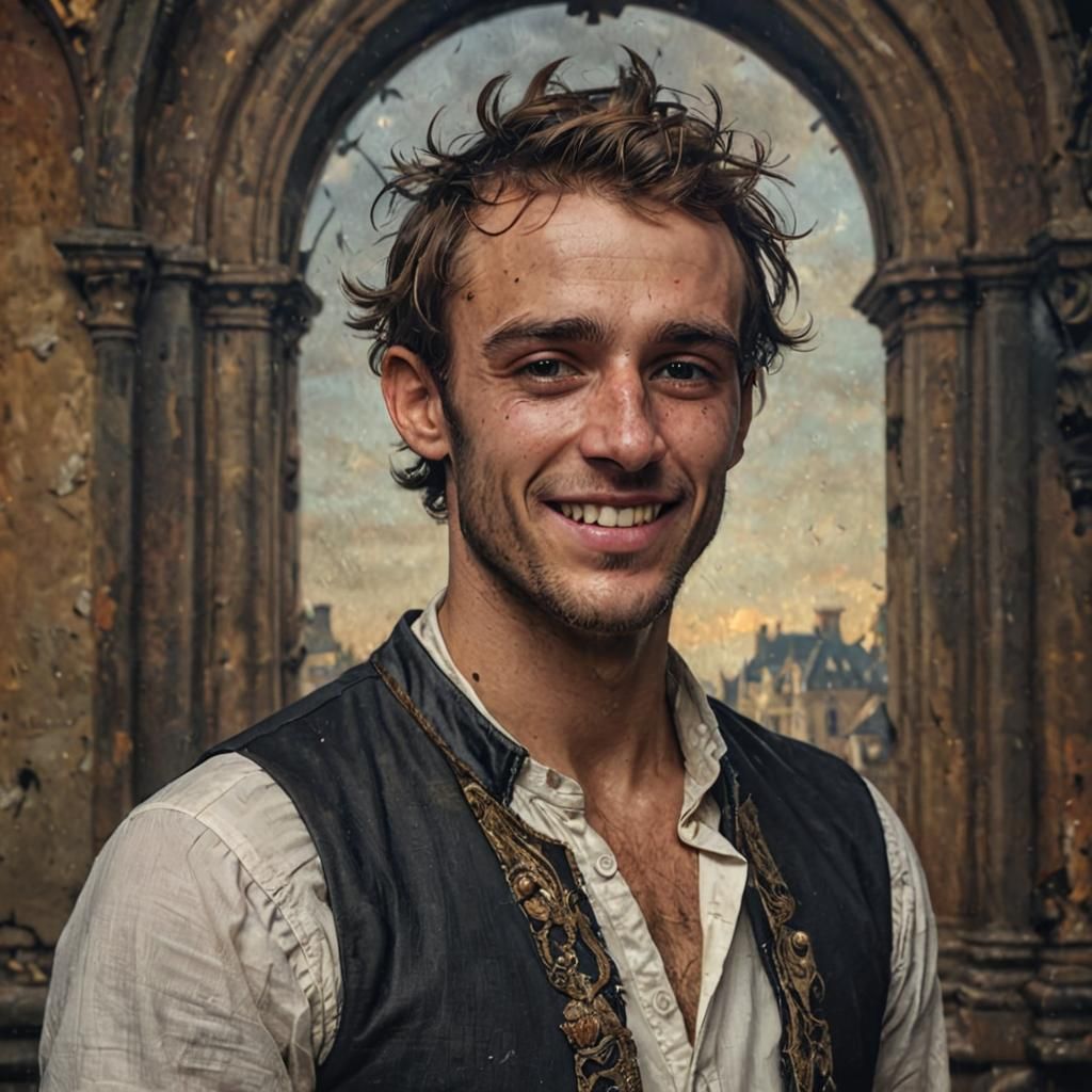 Laughing Australian Man: Concept Art in Classical Style