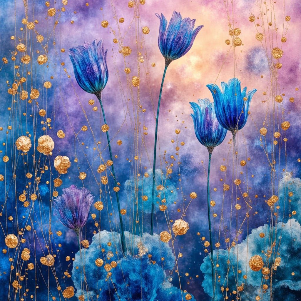 <lora:DreamweaverFlux:1.0> delicate blue translucent flowers...