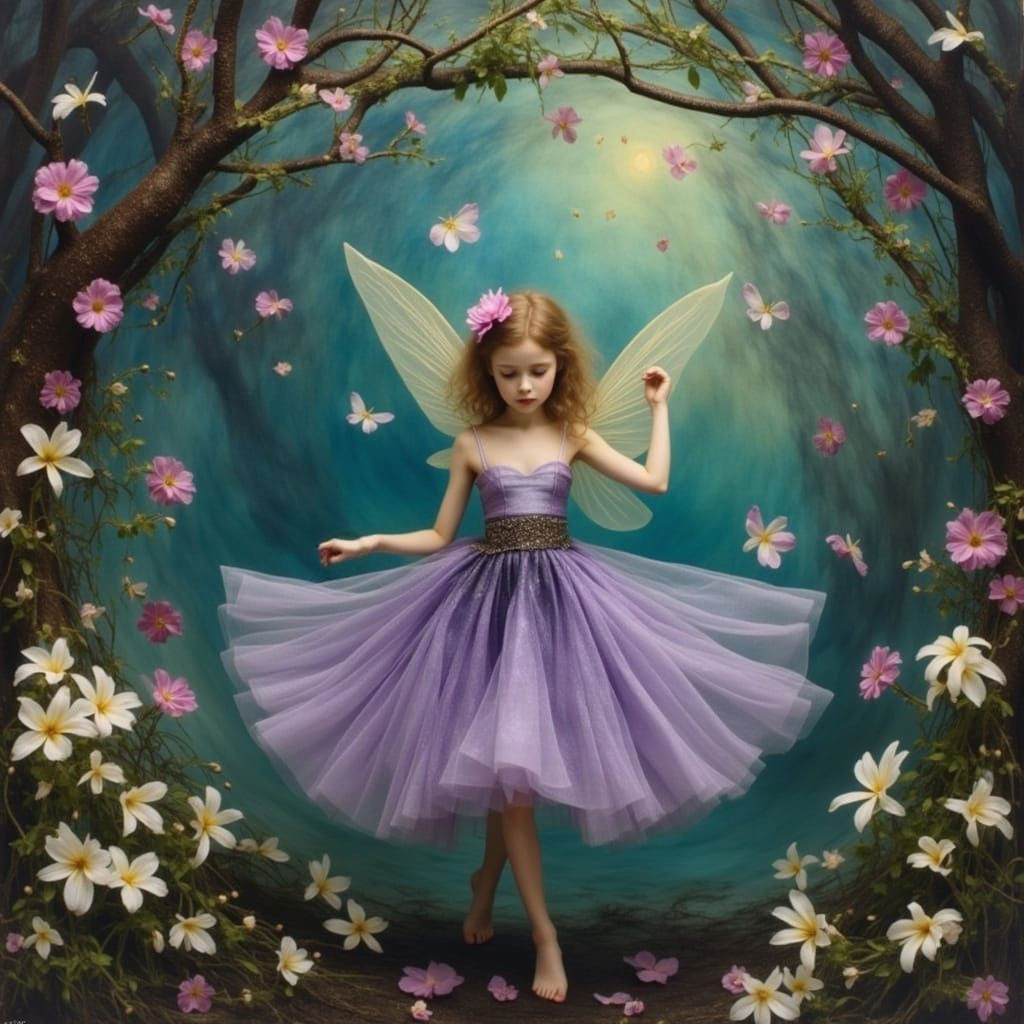 Fairy Dances in Mystical Flower Forest