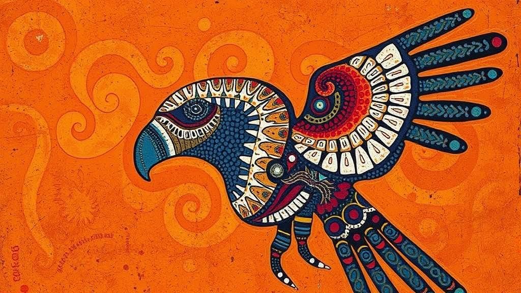 Dreamlike Aboriginal Art with Ancestral Being