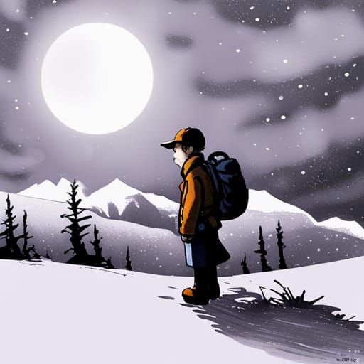 Tintin in Snowy Plains: A Hergé-Style Illustration