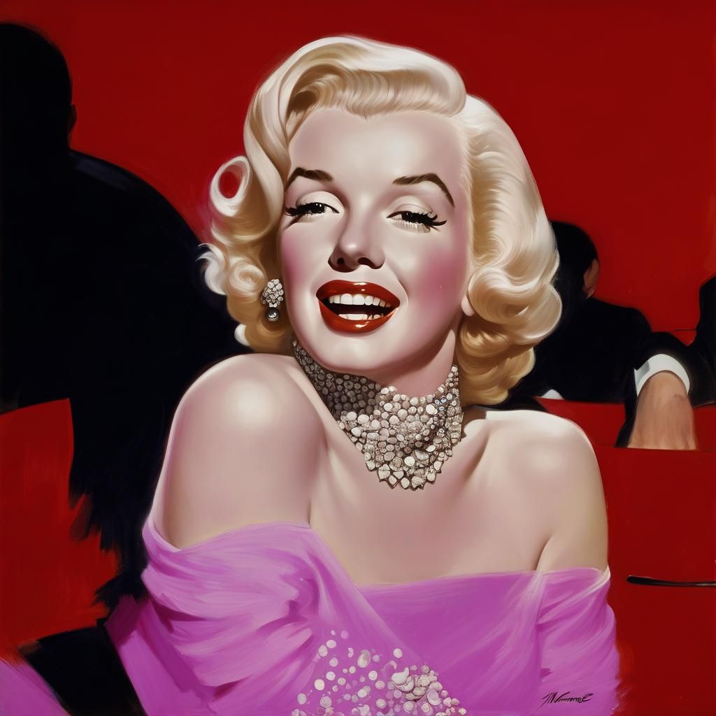 Marilyn Monroe Illustration in Pin-Up Style