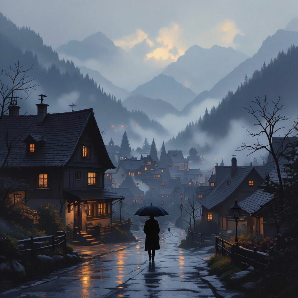 Walking through the Misty Mountain Village