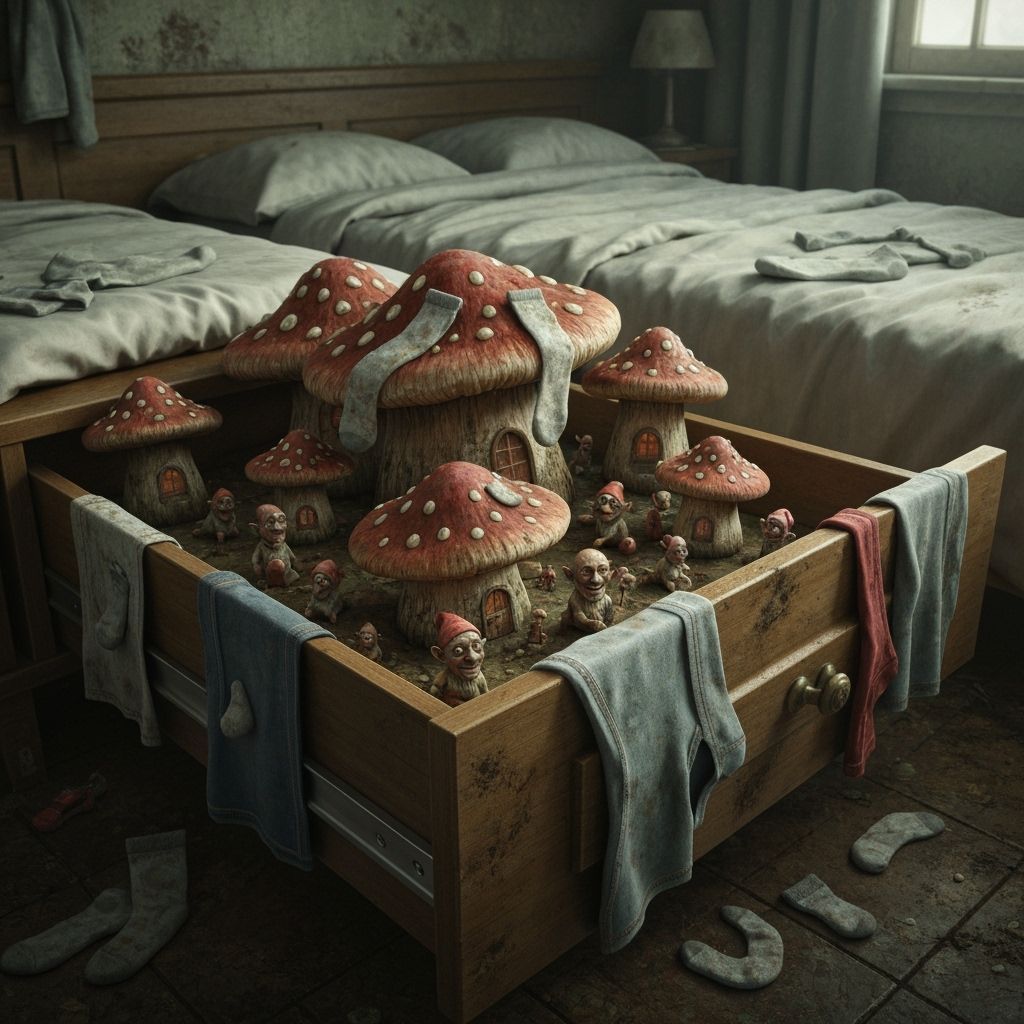 Filthy Gnome Village in Dirty Underwear Drawer