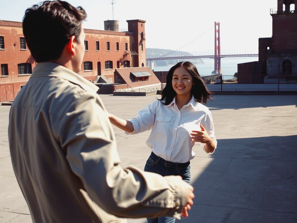 Abandoned Alcatraz Prison Yard Captured in Warm, Vibrant Col...