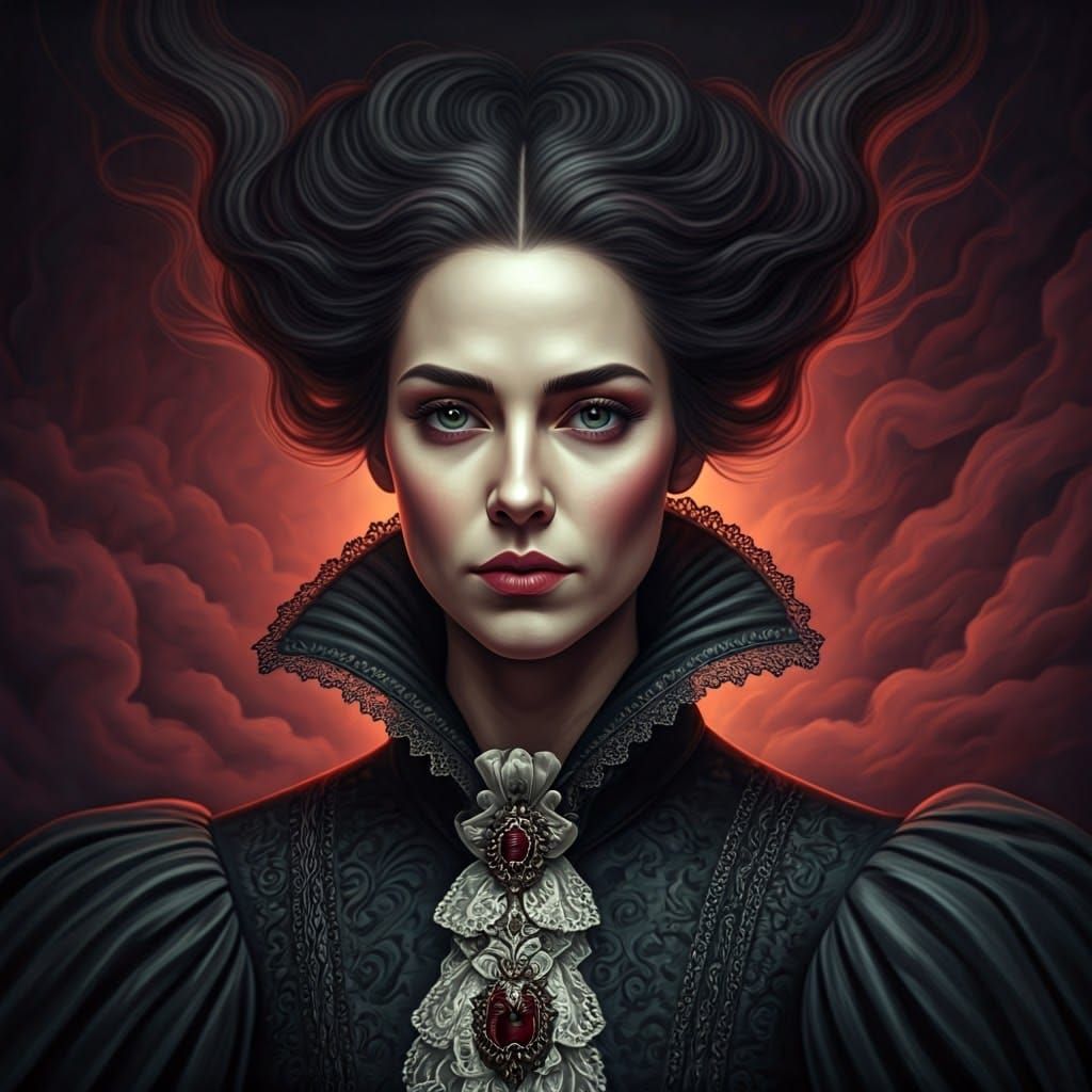 Marble Face in Smoke, Dada Surrealism Fusion