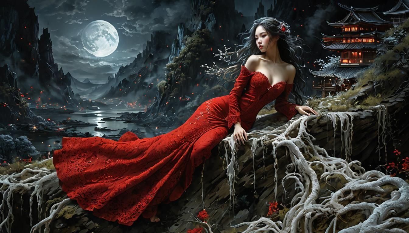 A SUCCUBUS RELAXING IN THE NIGHT