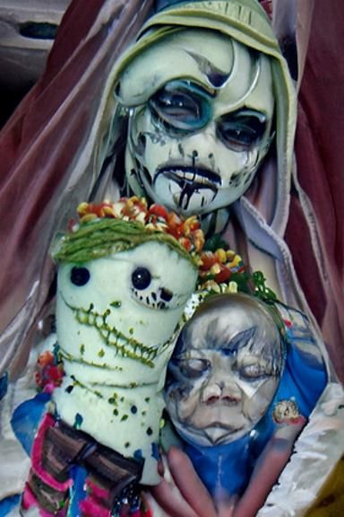 Santa Muerte Mummy and Zombie Baby in Burton Style