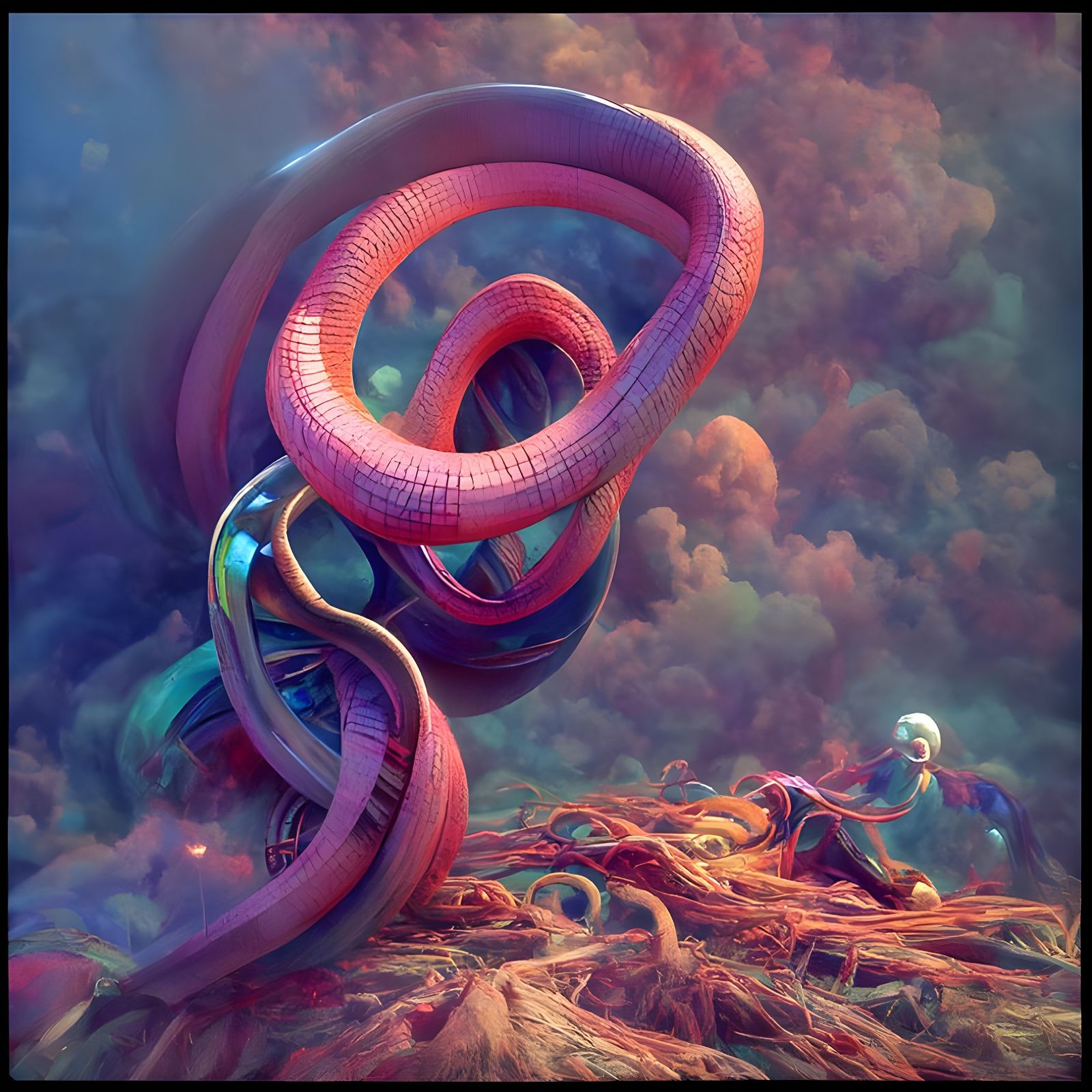 Psychedelic Strange Loops Digital Illustration