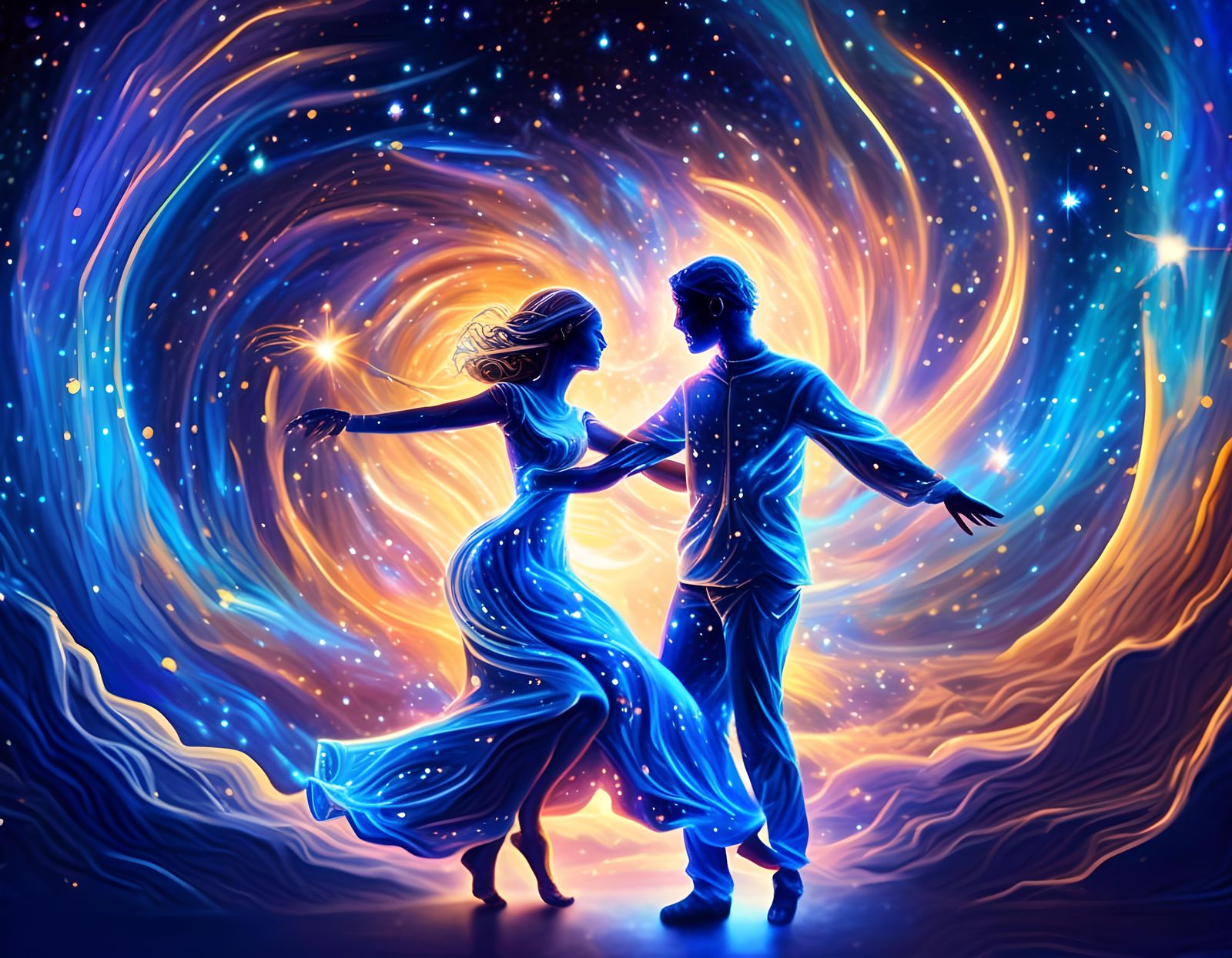 Cosmic Waltz of Electric Stars in Fantasy Landscape