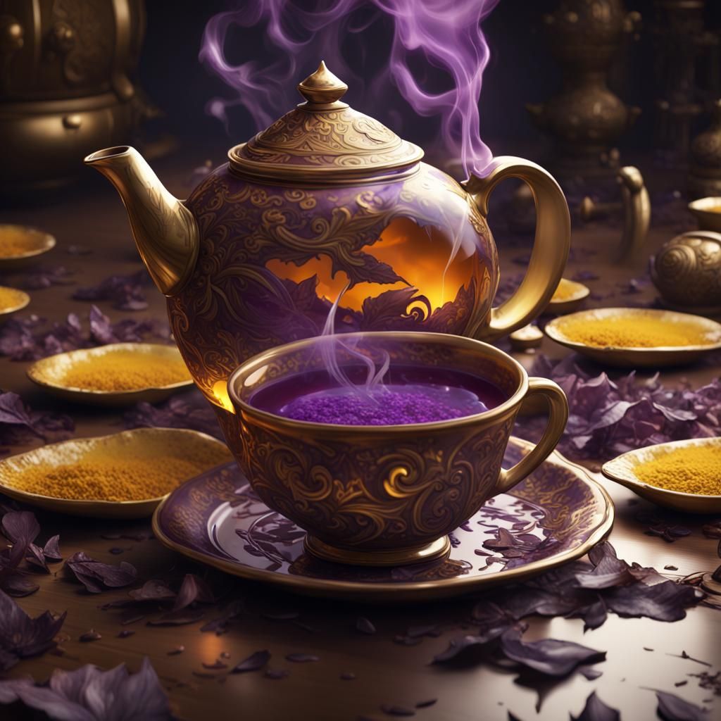 Tea Leaves: Dark Fantasy Art in 8k Resolution