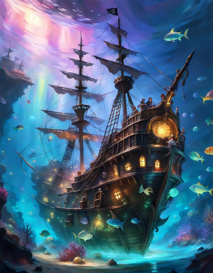 Sparkling Sunken Ship: An Underwater Fantasy