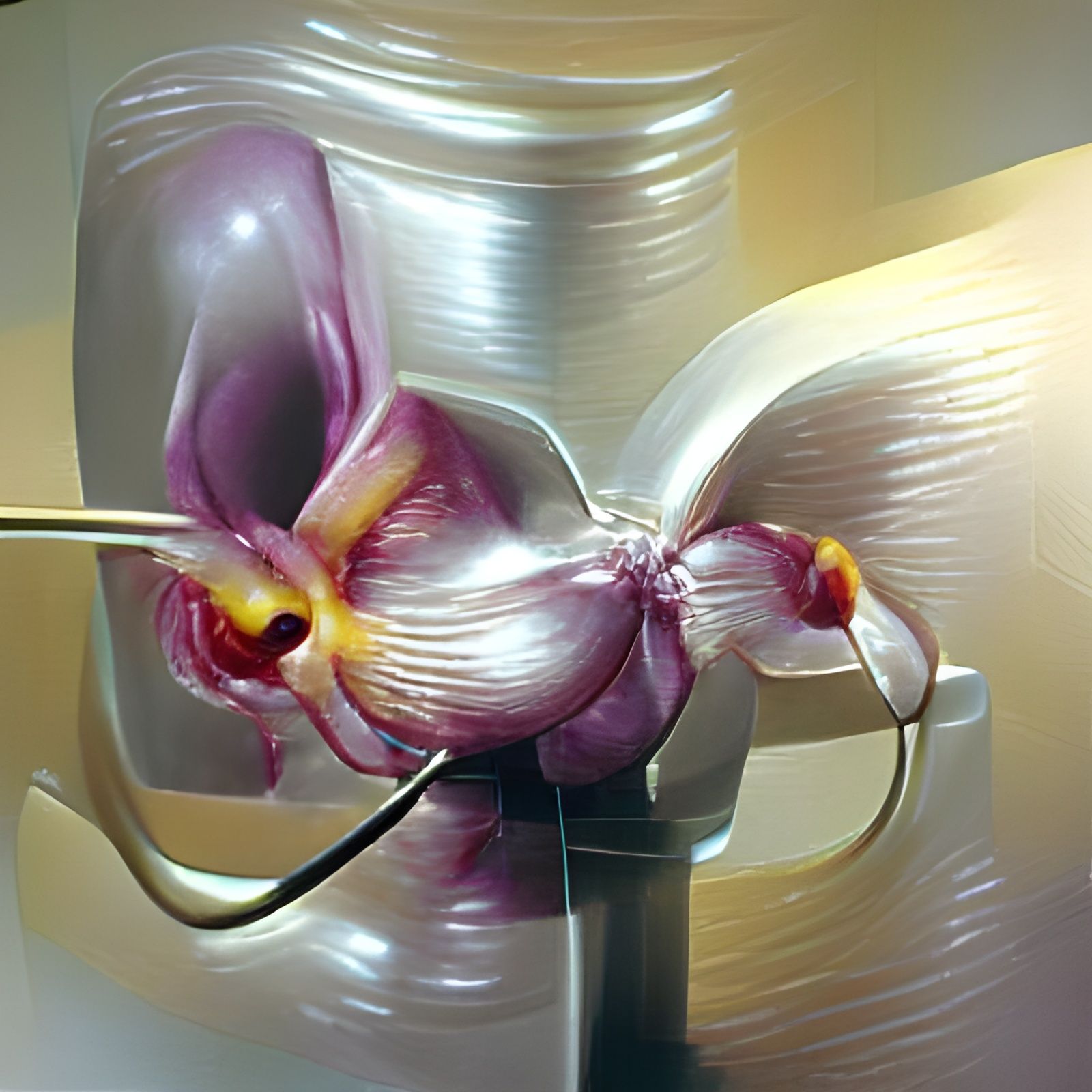 Orchid Torso Hybrid in Oil Painting Style