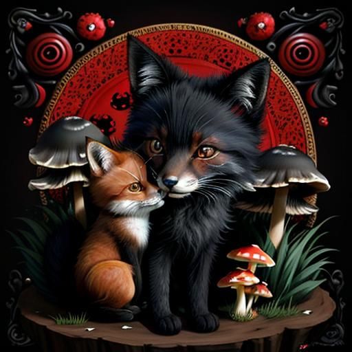 Charming Fox Kitten Hybrid in Whimsical 3D Render