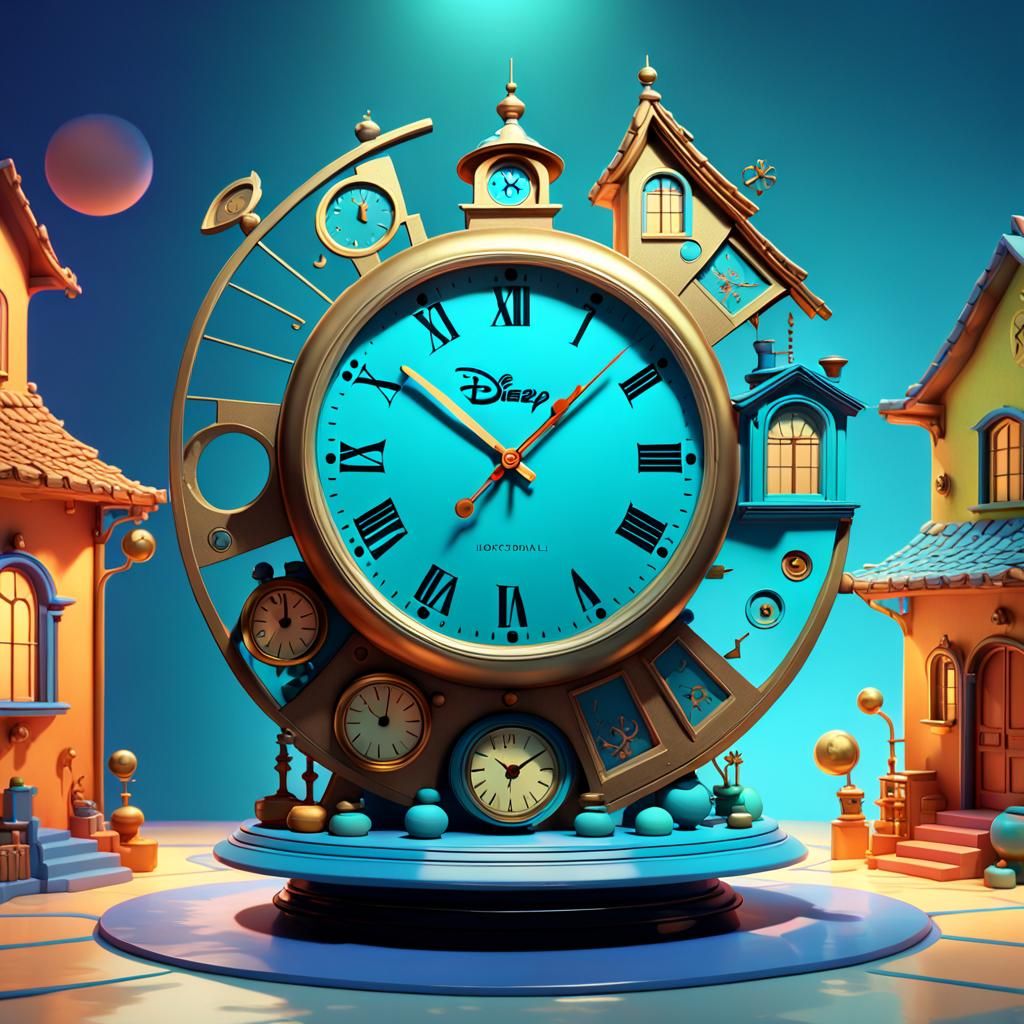 Surreal House with Melting Clocks: 3D Digital Art