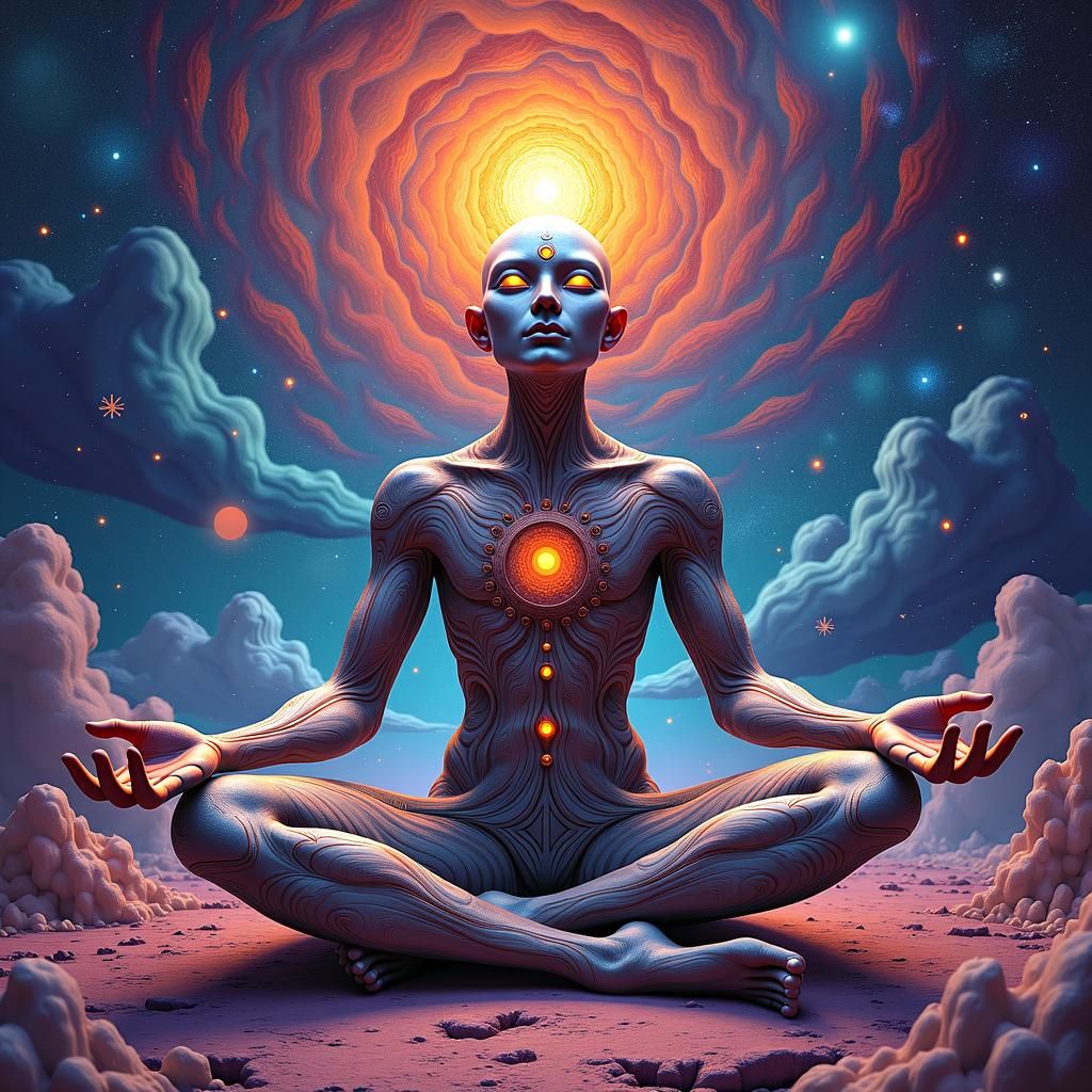 Psychedelic Third Eye Opening in Expressionist Style