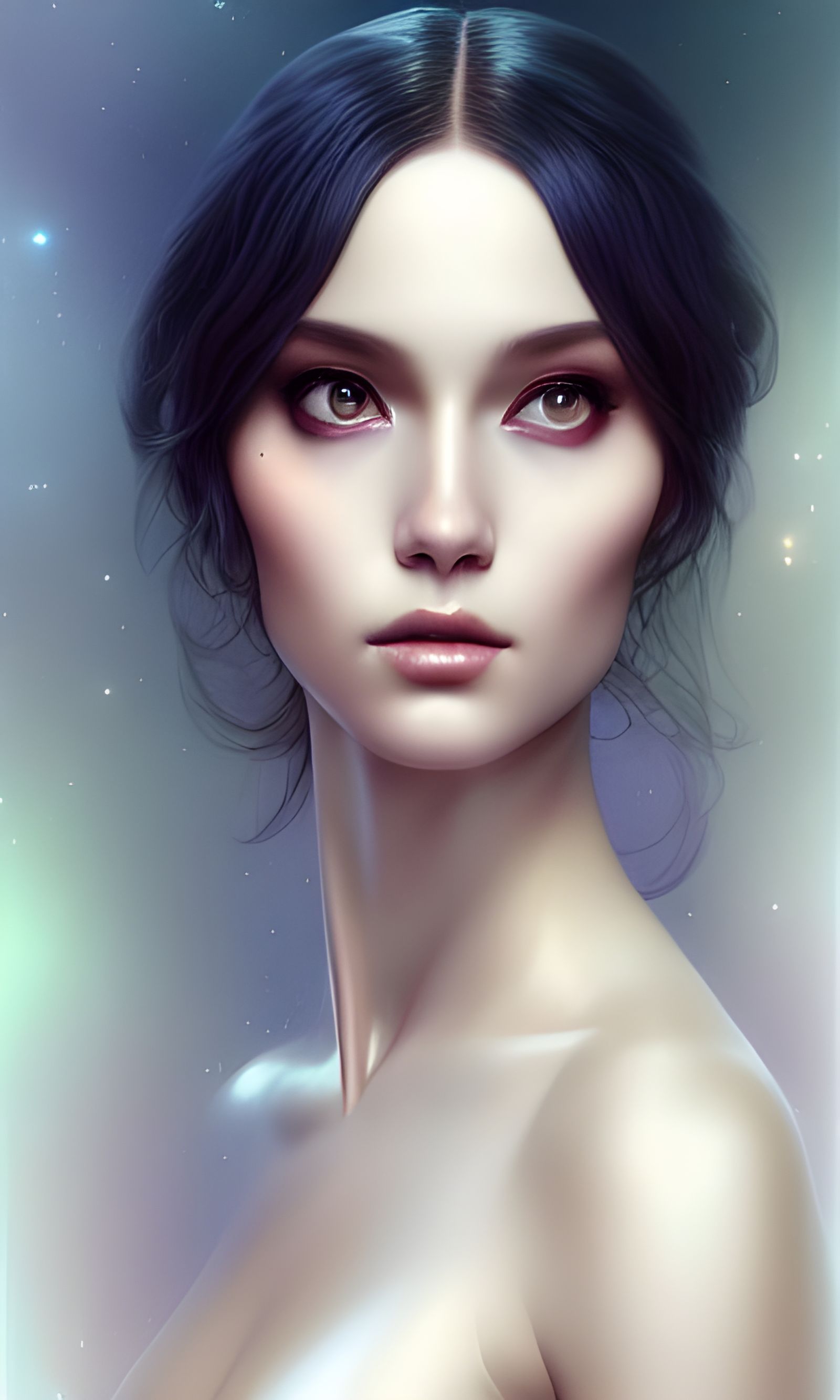 Sensual Girl in Sci-Fi Setting: Digital Art