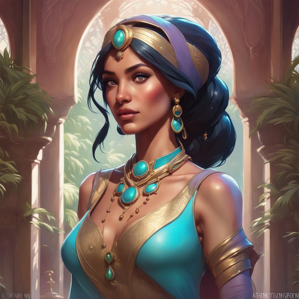 Princess Jasmine in the palace garden