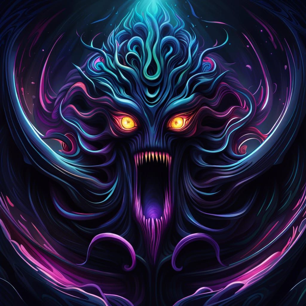 Cthulhu as Black Hole in Graffiti Art Style