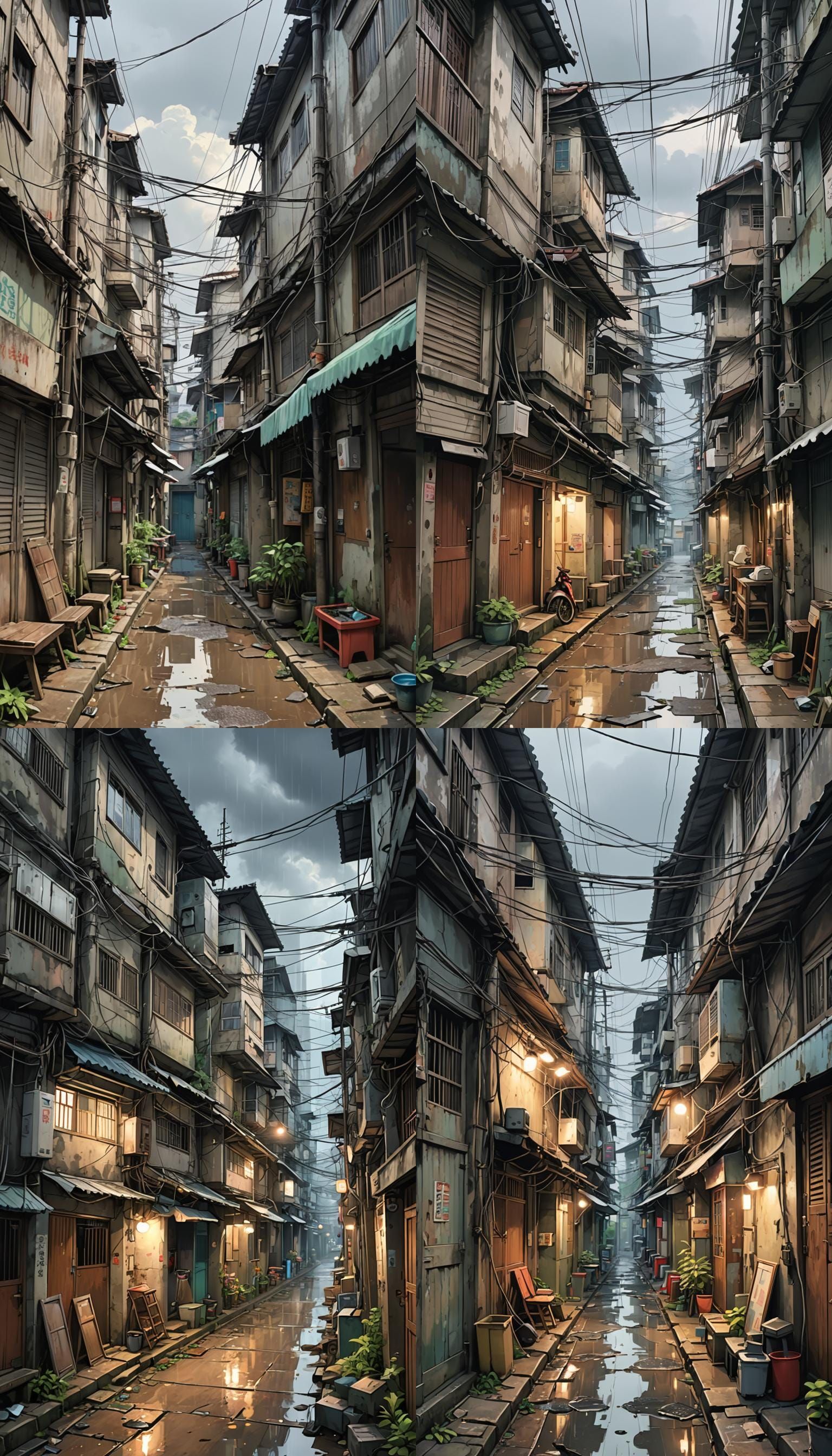 Jakarta Alleyway: Anime-Style Urban Scene