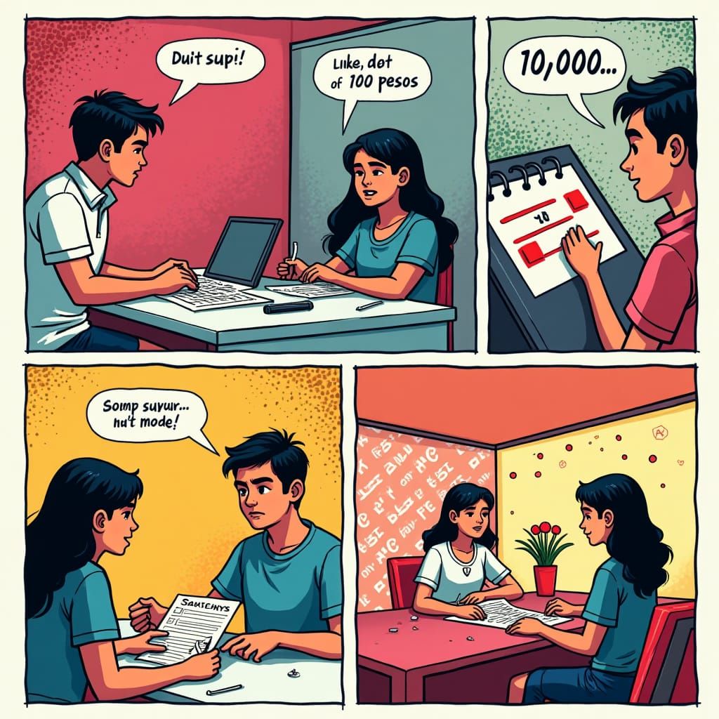 Comic Strip: Extinguishing Debt with Pop Art Style