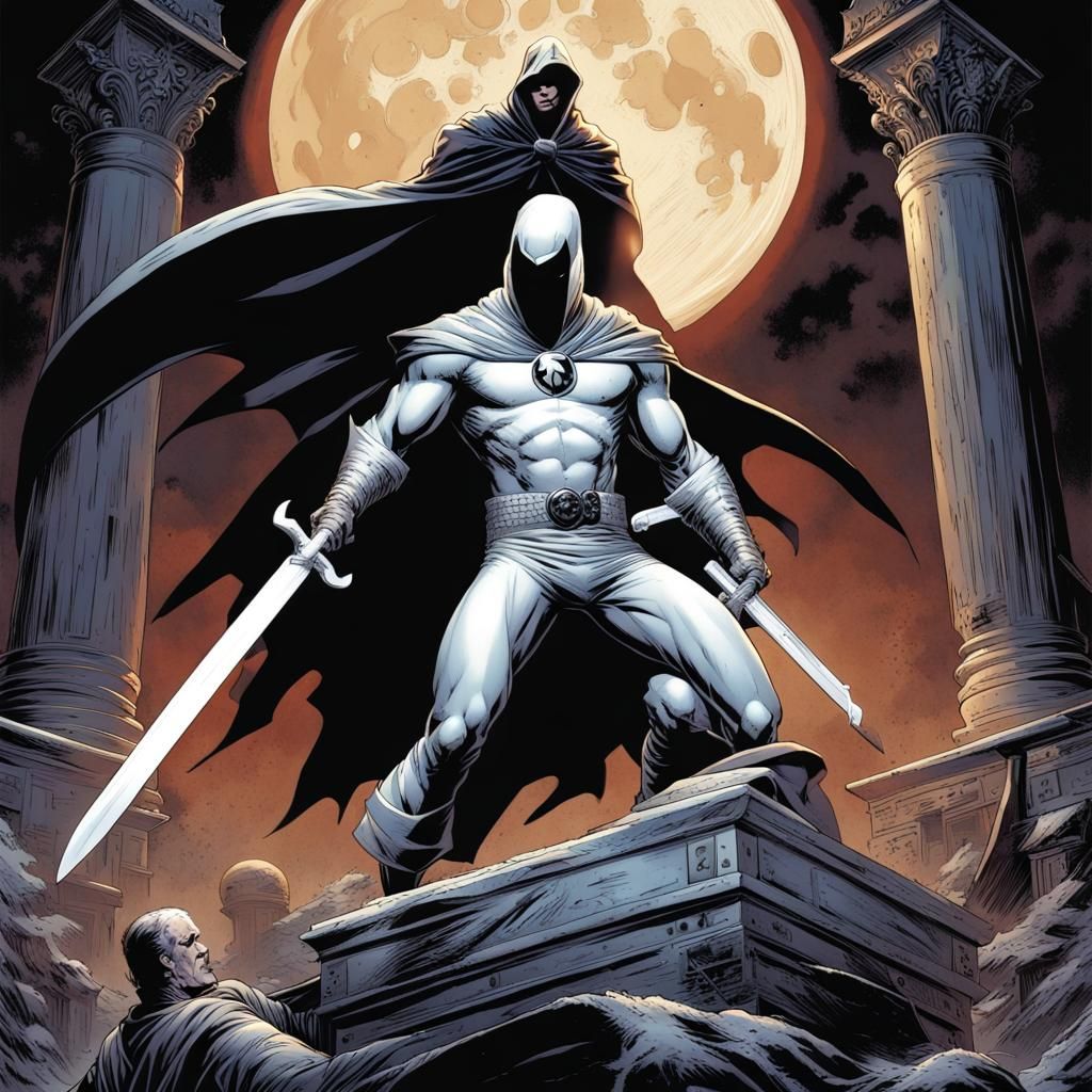 Moon Knight and Vampire Blade Comic Art