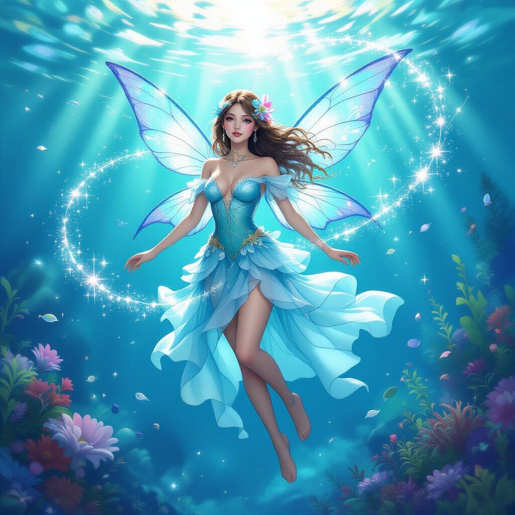 Ethereal Water Fairy in Dreamy Art Style