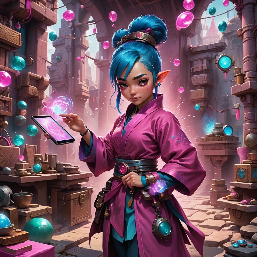 Halfling Artificer in Steampunk Sci-Fi Style