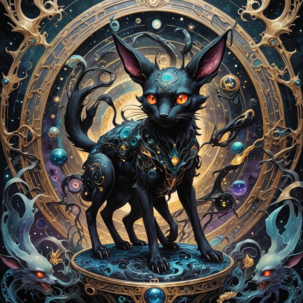 Demonic Porcelain Umbreon in Astral Illustration