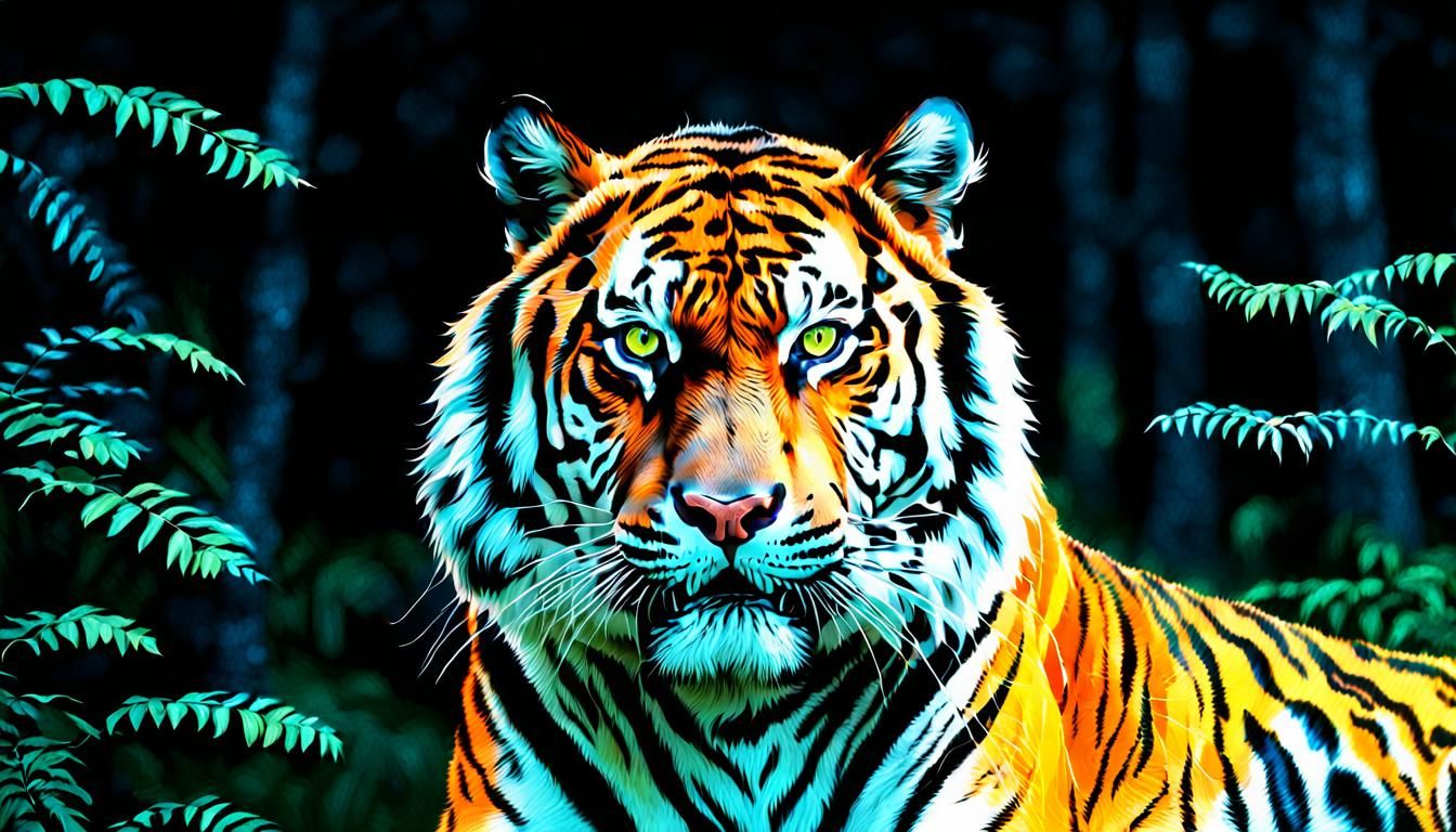 Spectre Tiger in Bioluminescent Forest