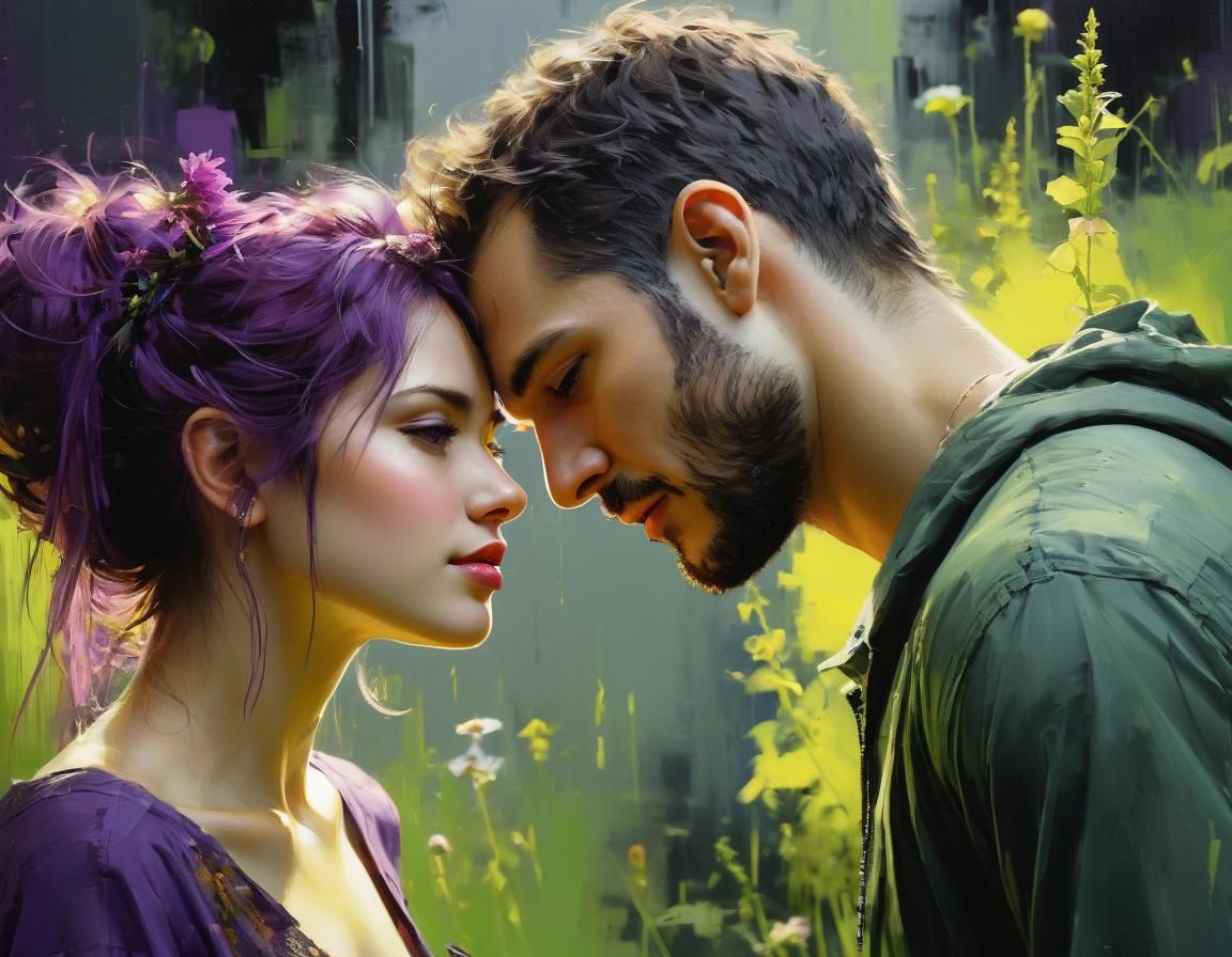 Romantic Couple Portrait in Duotone Fine Art