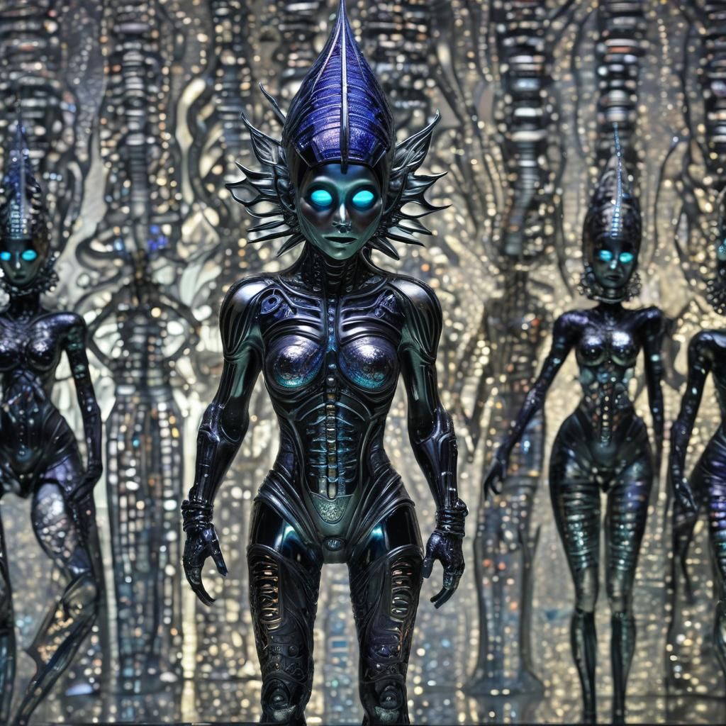 Dichroic Glass Gnomes in Futuristic Fashion