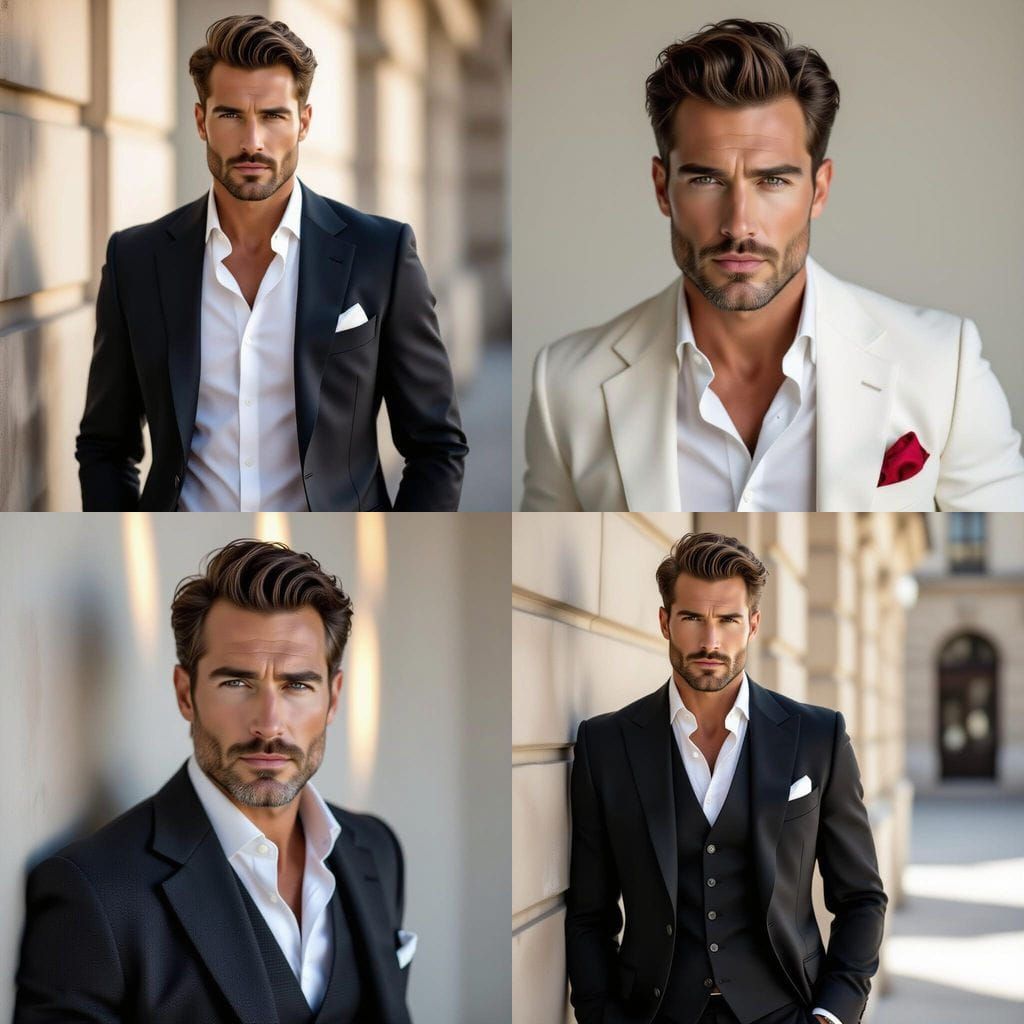 GQ Magazine Style Fashion Photo: Confident Man in Stylish Ou...