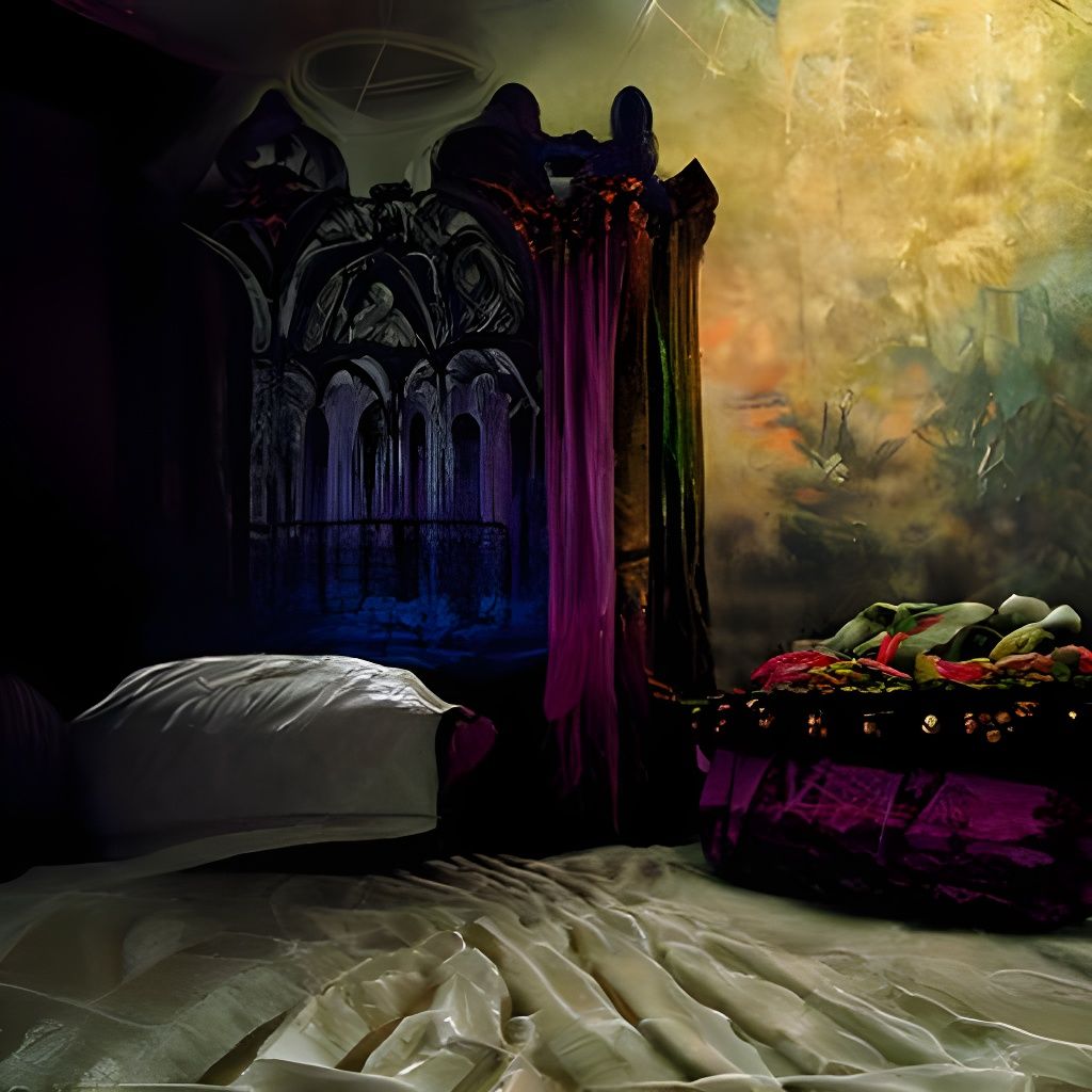 Gothic Bedside Art with Romantic and Ethereal Style