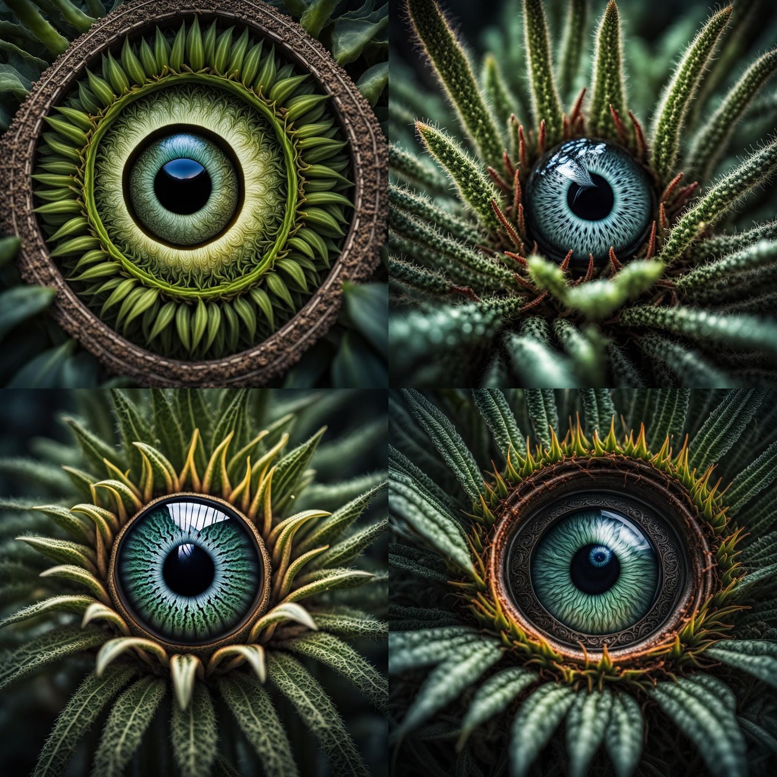 Luminous Magical Plant with Central Eye Detail