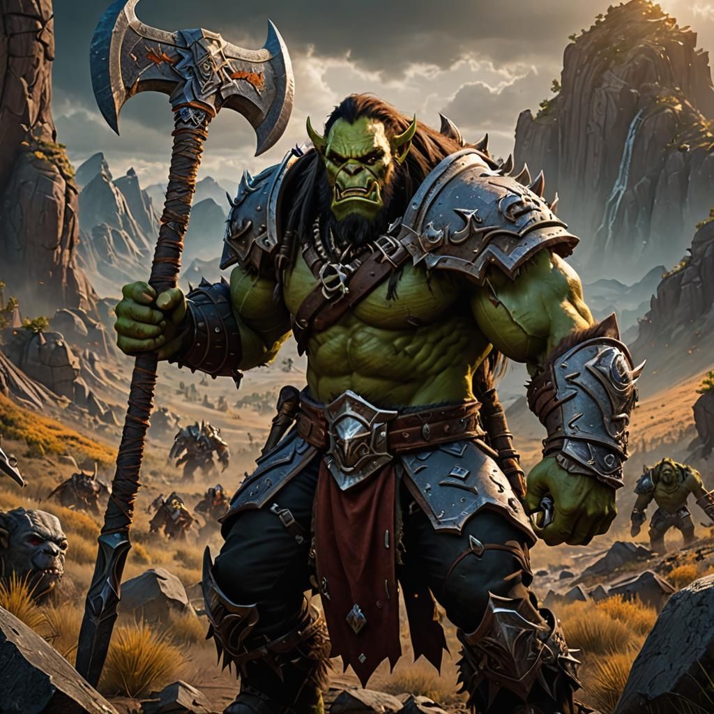Muscular Orc Warrior in the Barrens