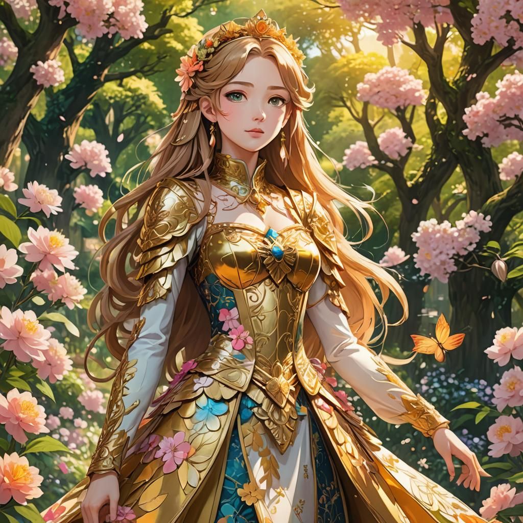 Blossom Princess Flora in Manga Anime Style