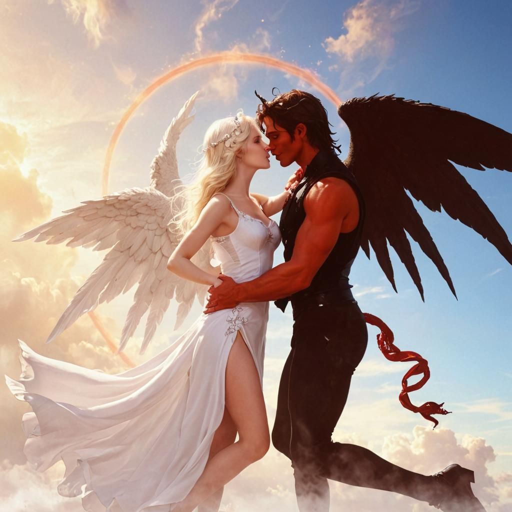 Angelic Demon Romantic Kiss