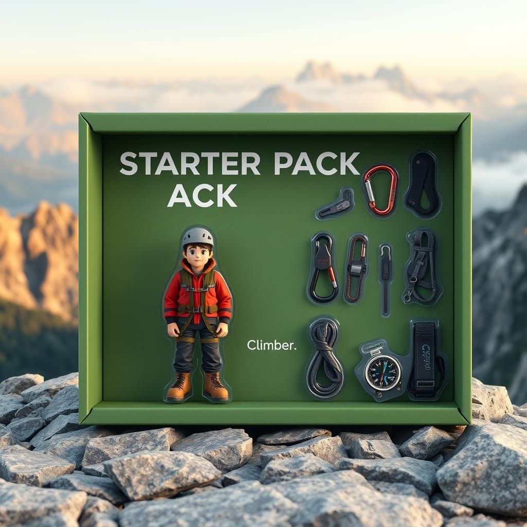Stylish Collectible Figurine Starter Pack Box with Climber a...