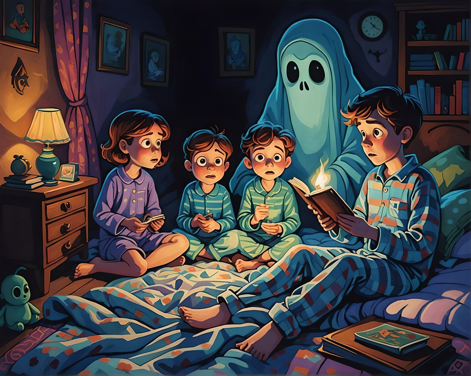 Children's Ghost Stories in Dark: Pixar Cartoon Style