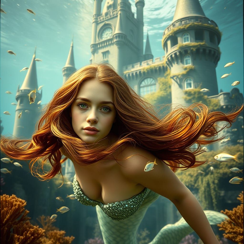 Enchanted Mermaid in a Vibrant Underwater Realm