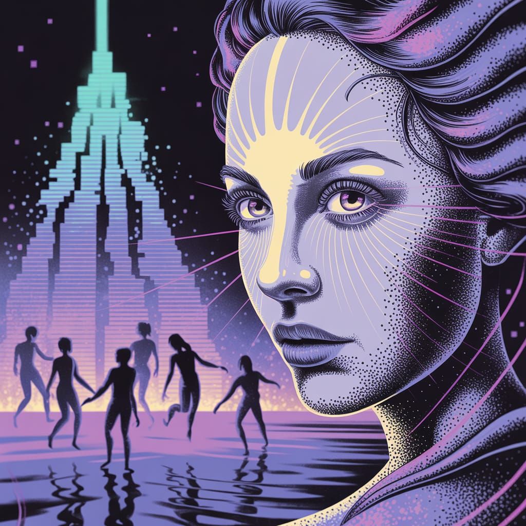 Atronach-Lady Portrait in Deconstructionism and Eclipsal Art...