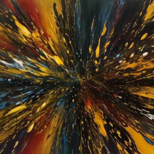 Glistening Droplets in Abstract Expressionist Style