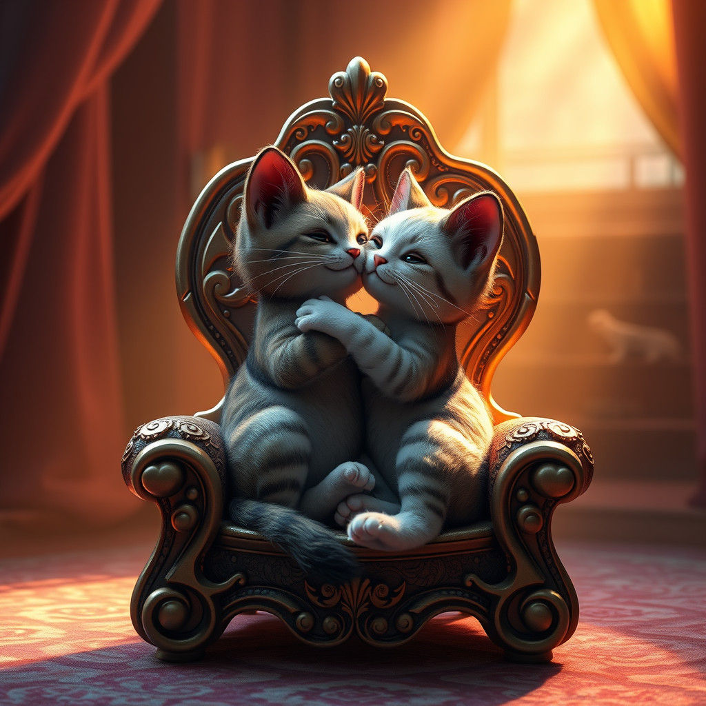 Whimsical Cat Chair: Fantasy Design in 8k